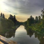 Loimijoki Loimaalla aamulla 31.8.2018.